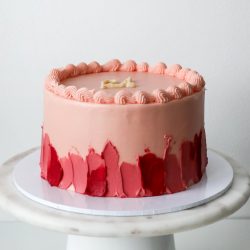 21-vuotis vaaleanpunainen kakku ja pinkit palettikuviot 3